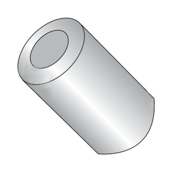 Newport Fasteners Round Spacer, #6 Screw Size, Plain Aluminum, 3/8 in Overall Lg, 0.140 in Inside Dia 251629